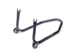 Cavalletto posteriore Lightech in ferro a 2 ruote con forchette, codice RSF036