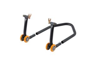 Cavalletto componibile posteriore Lightech in ferro a 4 ruote con forchette, codice RSF039F