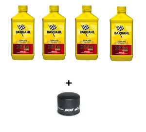 Kit Tagliando con 4 KG di Olio Bardahl 100% sintetico 10W40 XTC+FILTRO OLIO ISON O MEIWA